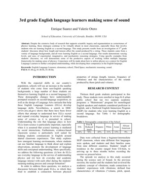 PDF文書カバー - 小学校3年生の英語学習者（ELL）による音の理解：言語、推論、物理学学習に関する研究