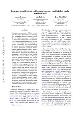 PDF दस्तावेज़ कवर - बच्चों और जीपीटी-2 भाषा मॉडलों में सीखने के चरणों का तुलनात्मक विश्लेषण