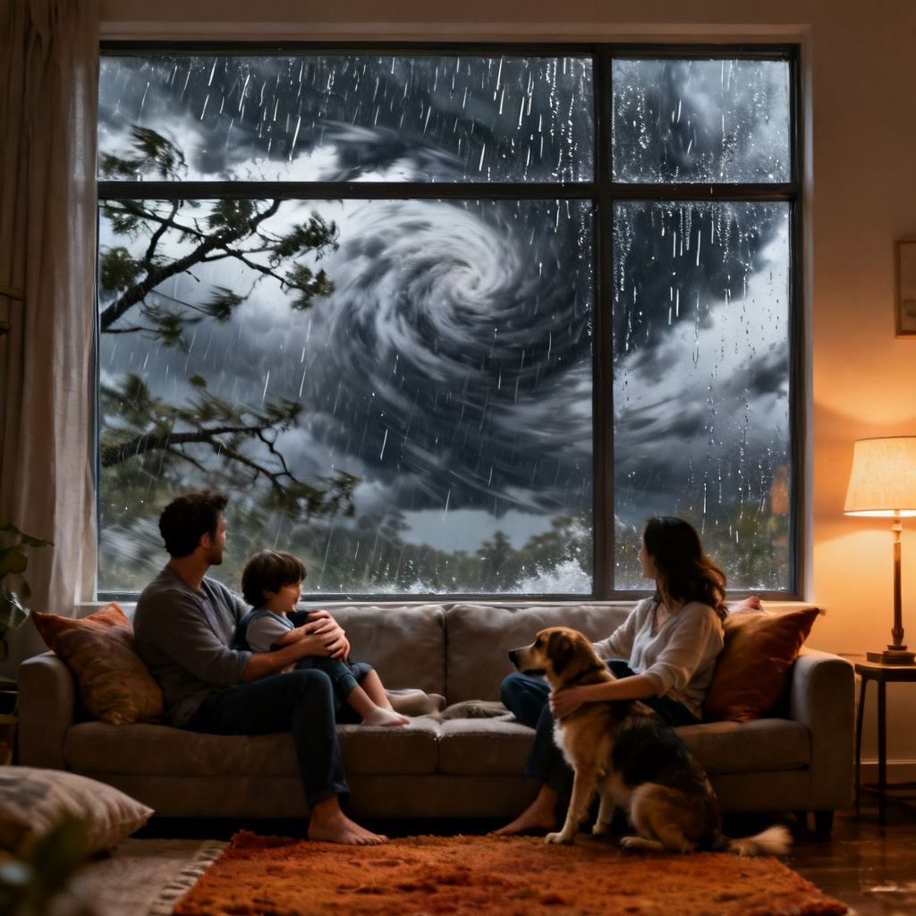 Avoid going outside during the typhoon 图片