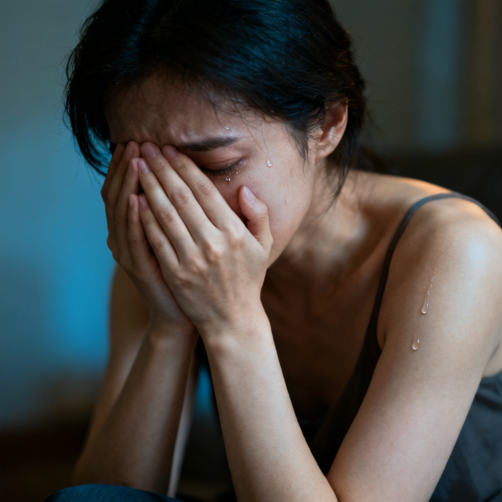 Break down in tears 图片