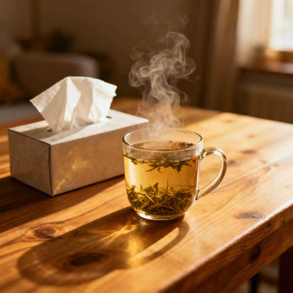 Drink warm beverages to soothe sore throat 图片