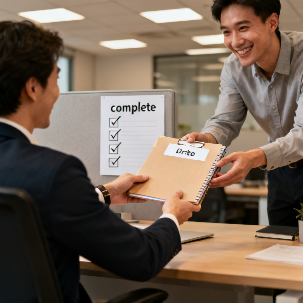 I'll make sure to complete the handover 图片