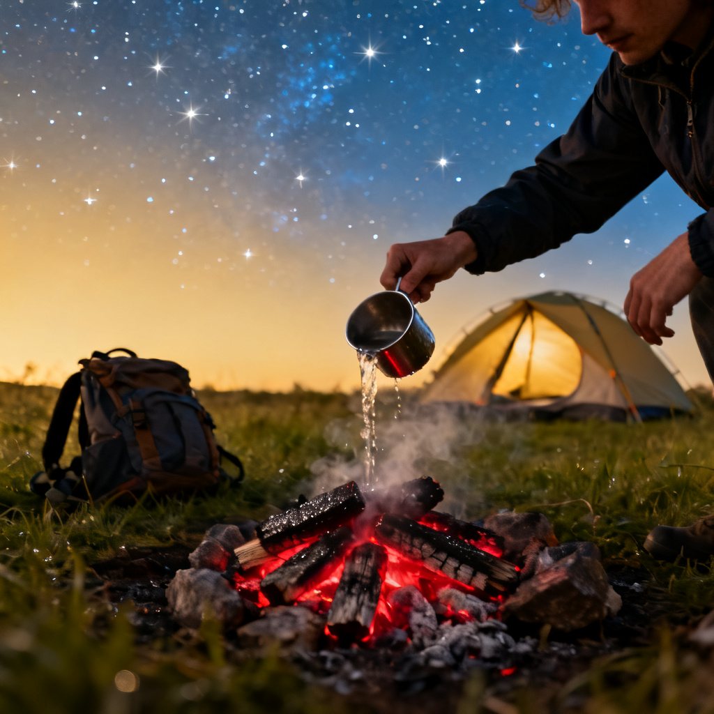 Make sure to put out the campfire before you sleep 图片