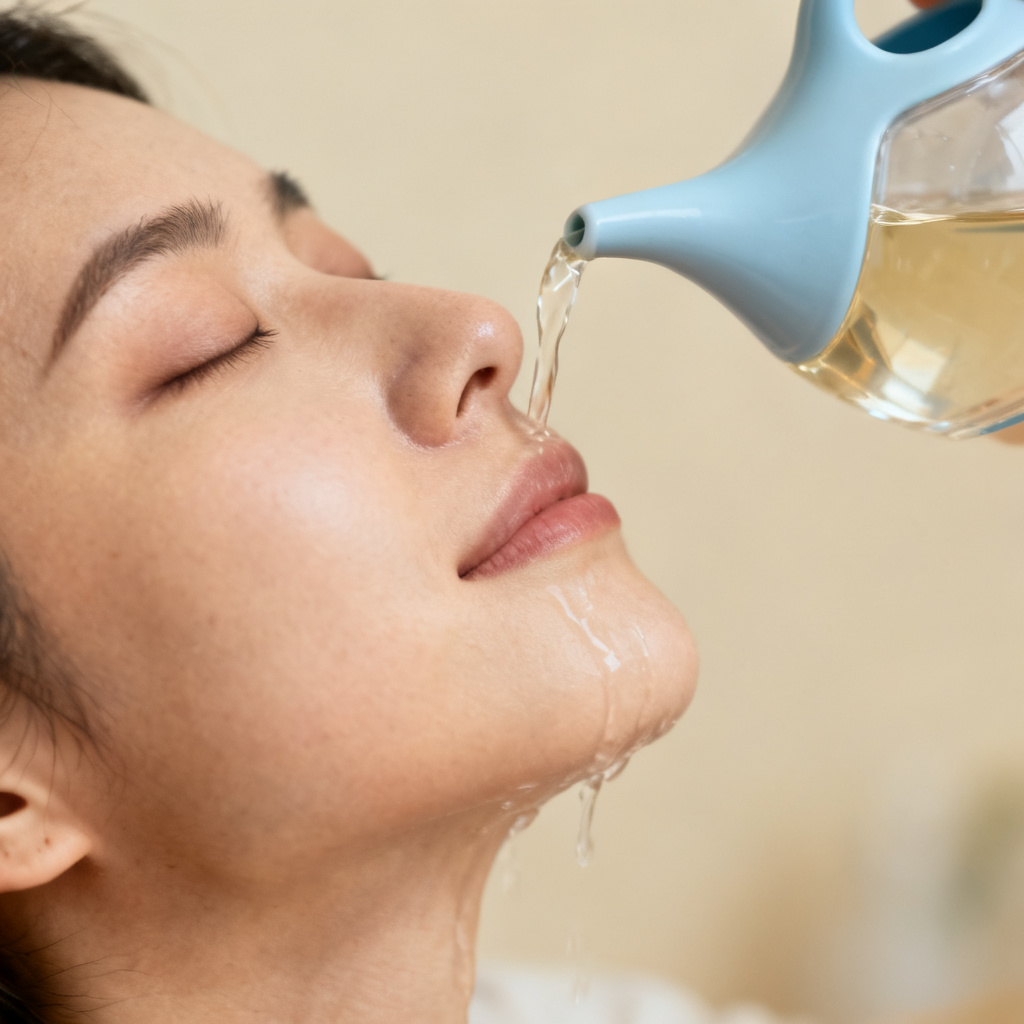 Rinse with warm water to relieve nasal congestion 图片