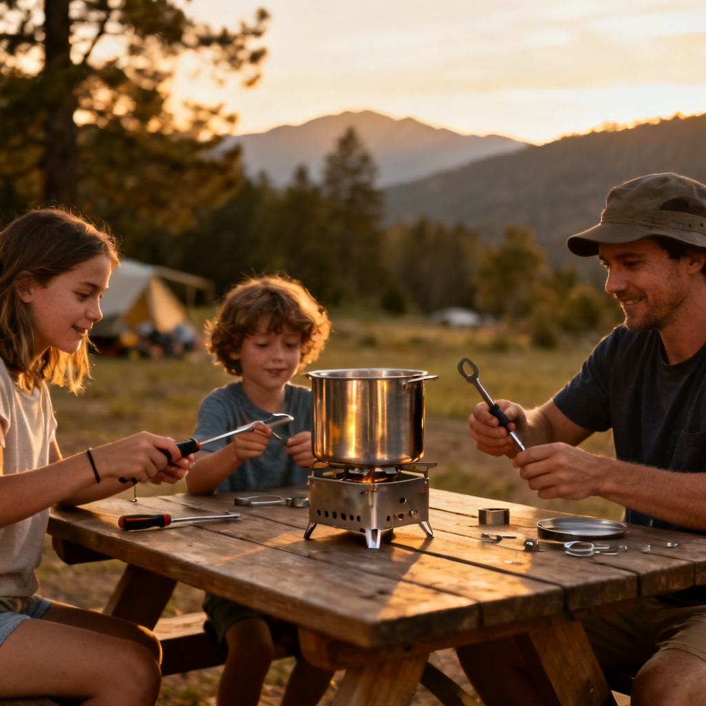 Set up the camping stove 图片