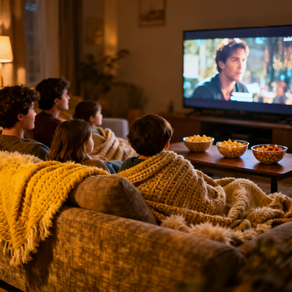 Watch a movie at home 图片