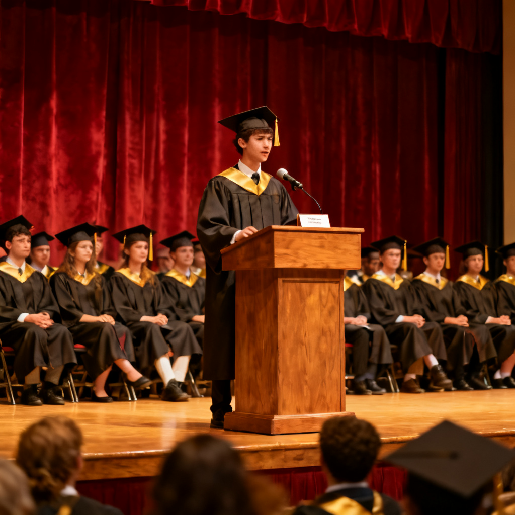 Who's giving the valedictory speech? 图片
