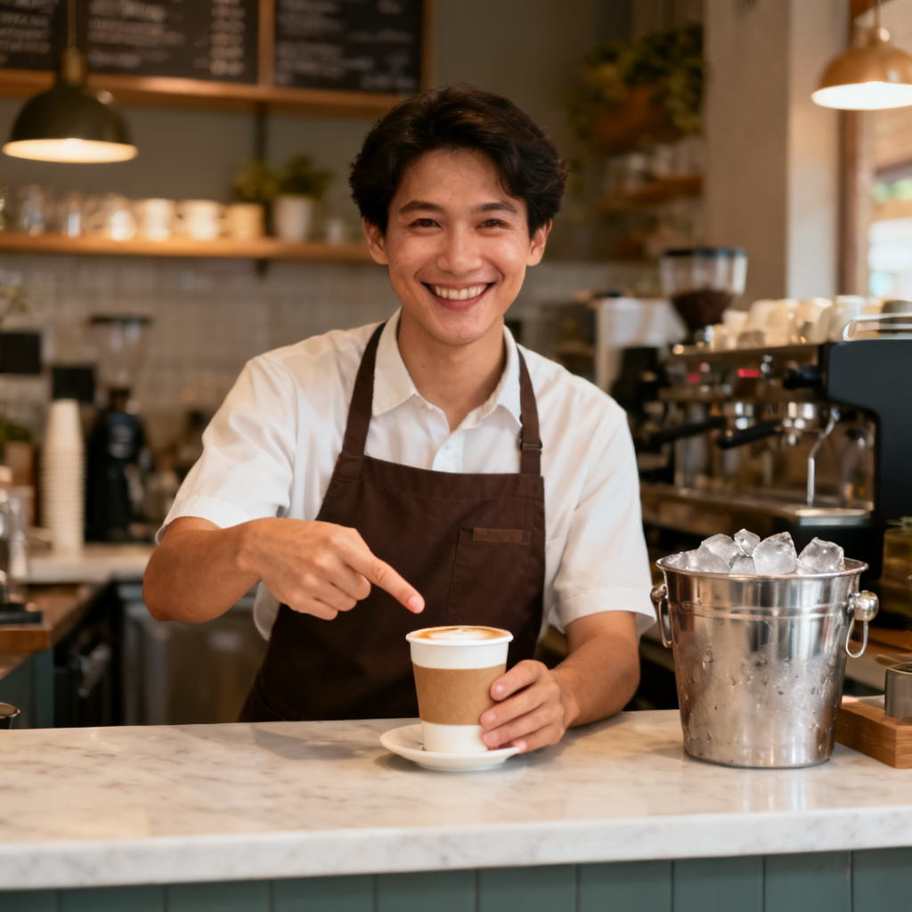 Would you like extra ice in your iced coffee? 图片