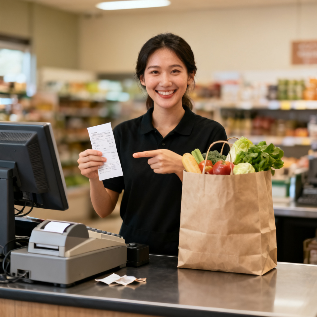 Would you like your receipt in the bag? 图片