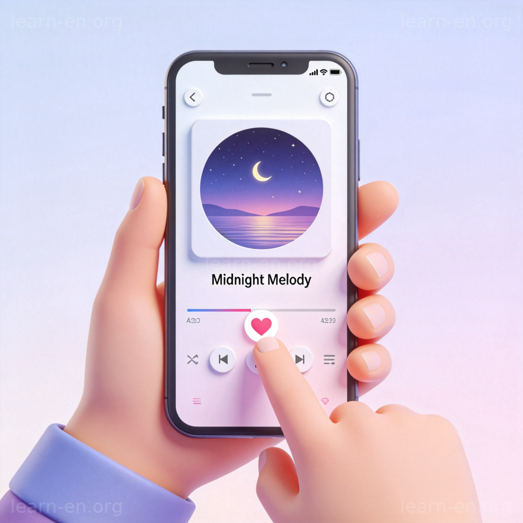 Add to favorites 图解：在音乐App中点爱心图标收藏歌曲
