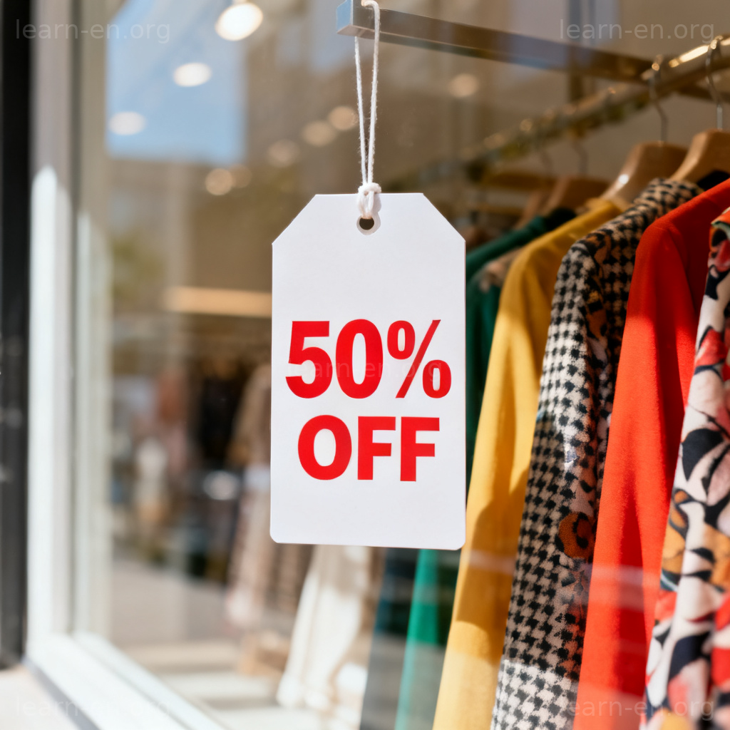 Allure tempting power sale tag on stylish clothing in window