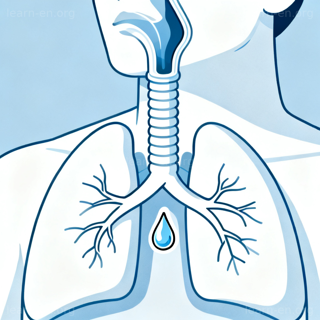 Medical aspiration diagram showing foreign matter entering the airway or lungs.