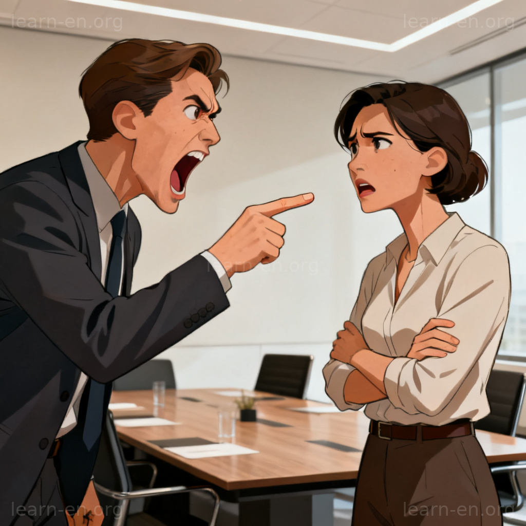 Assault verbal attack argument in office meeting room