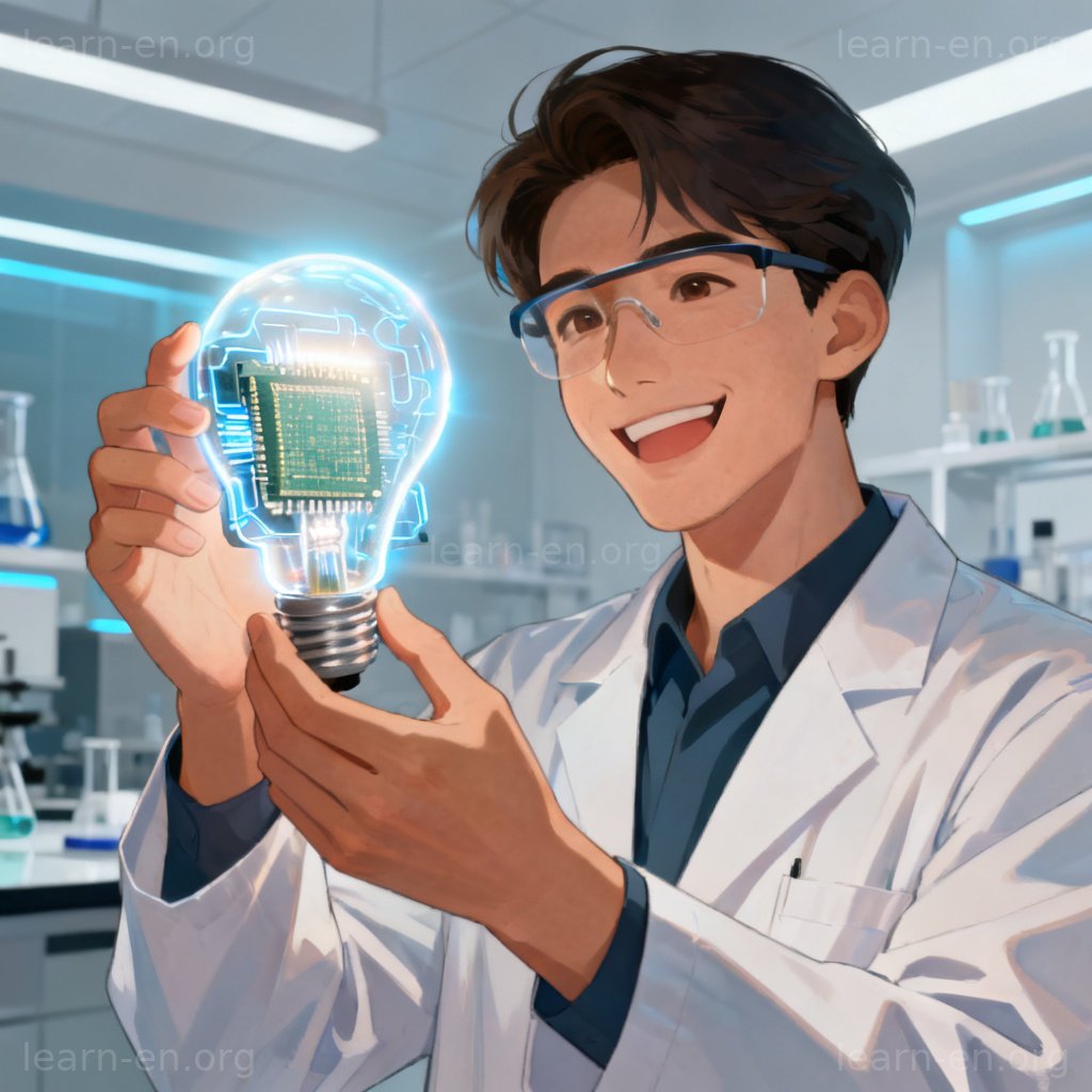 Attain meaning shown by a scientist making a breakthrough discovery in a lab.