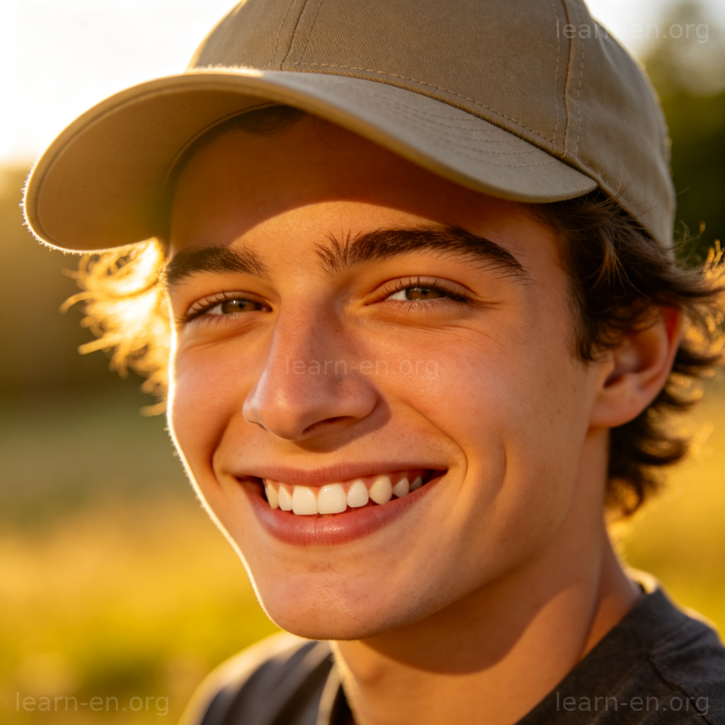 棒球帽佩戴场景图解：户外阳光下，帽檐遮阳的休闲造型