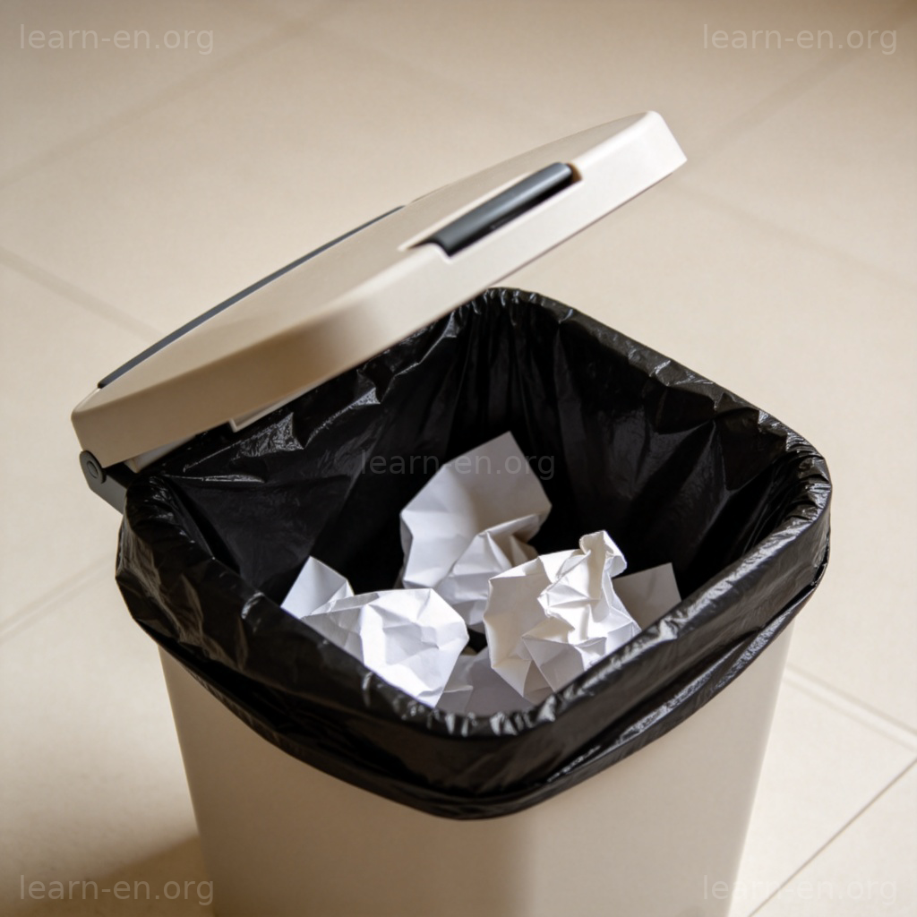 bin 含义图解：脚踏式厨房垃圾桶内部特写