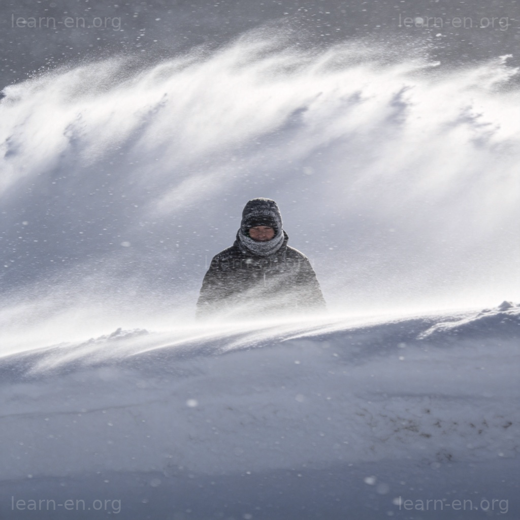 Blizzard 暴风雪场景图解：狂风大雪中艰难前行的人