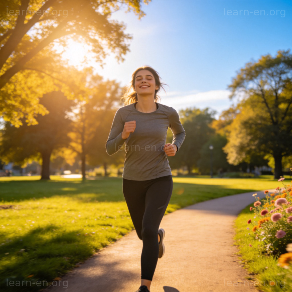 blow off steam 图解：在公园跑步释放压力的人