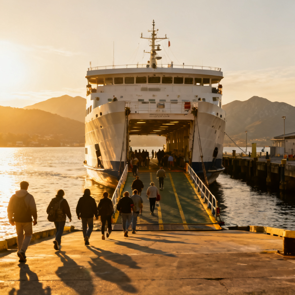 board the ferry 图片