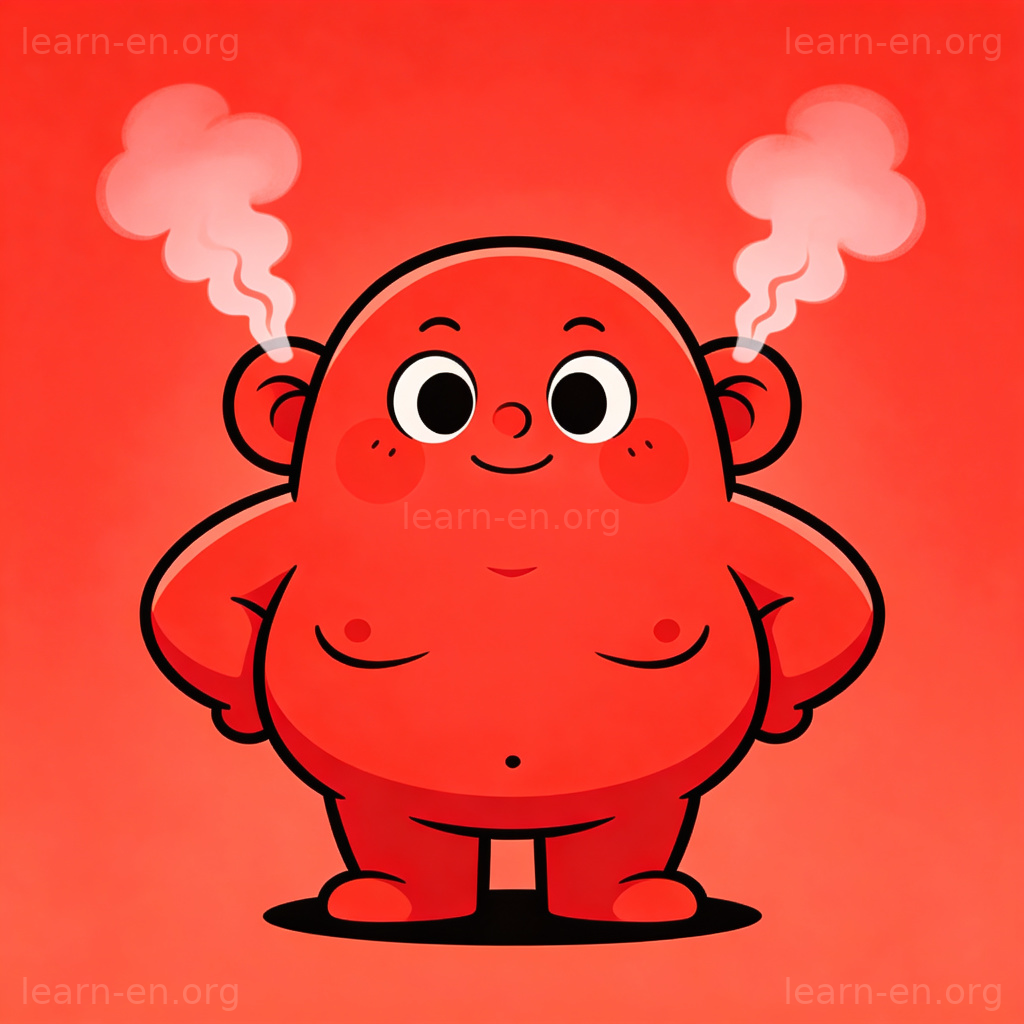 Boiling anger expression with steam from ears