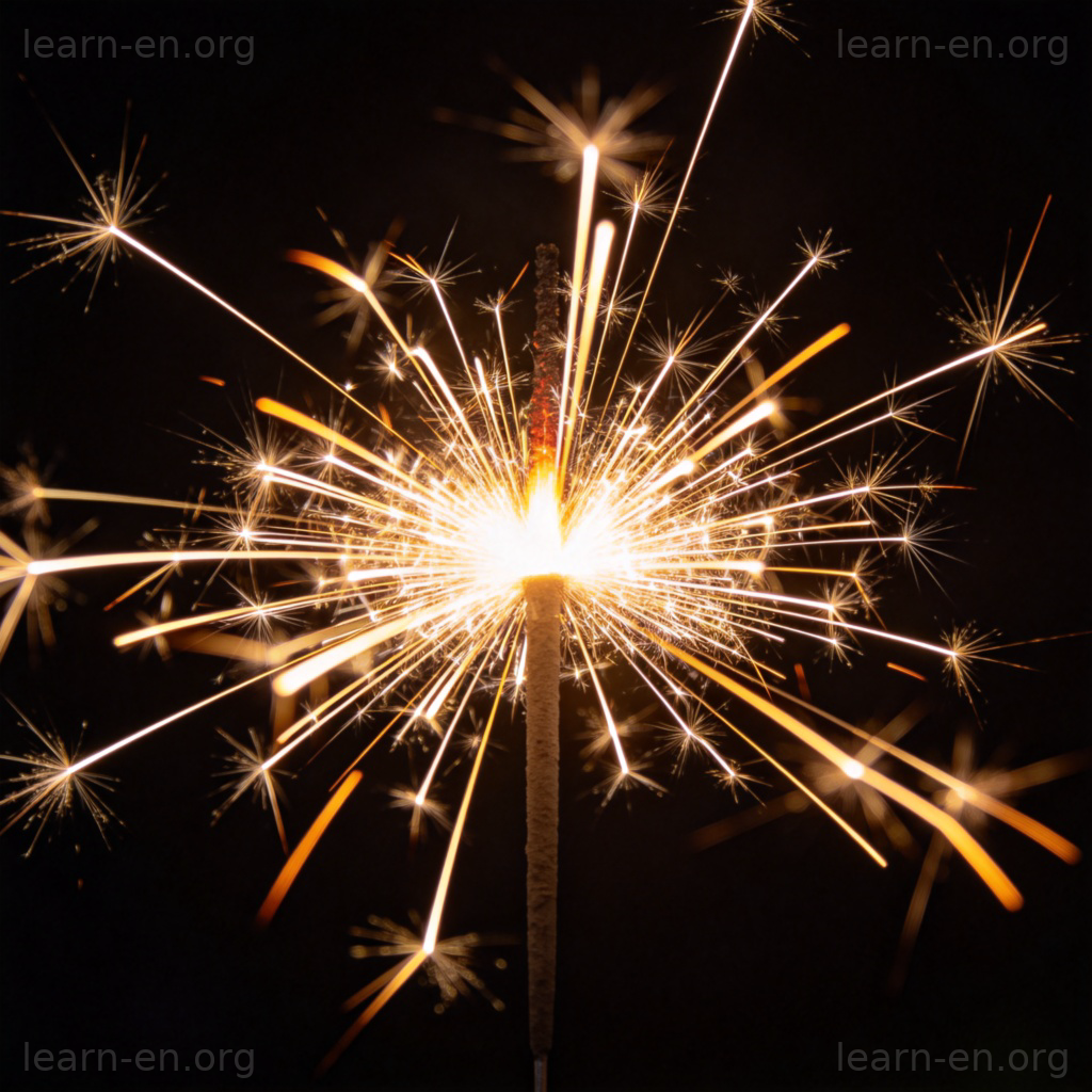 boom 巨响含义图解：夜空中绽放的烟花爆炸瞬间