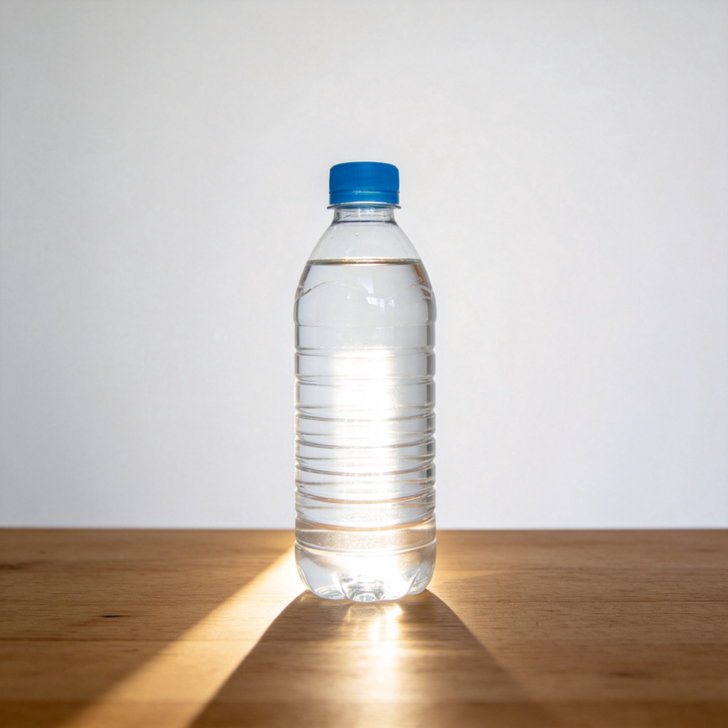 bottle 瓶子图解：装有水的透明塑料瓶