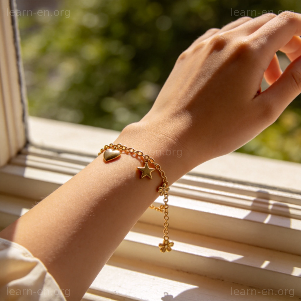 Bracelet en or au poignet féminin