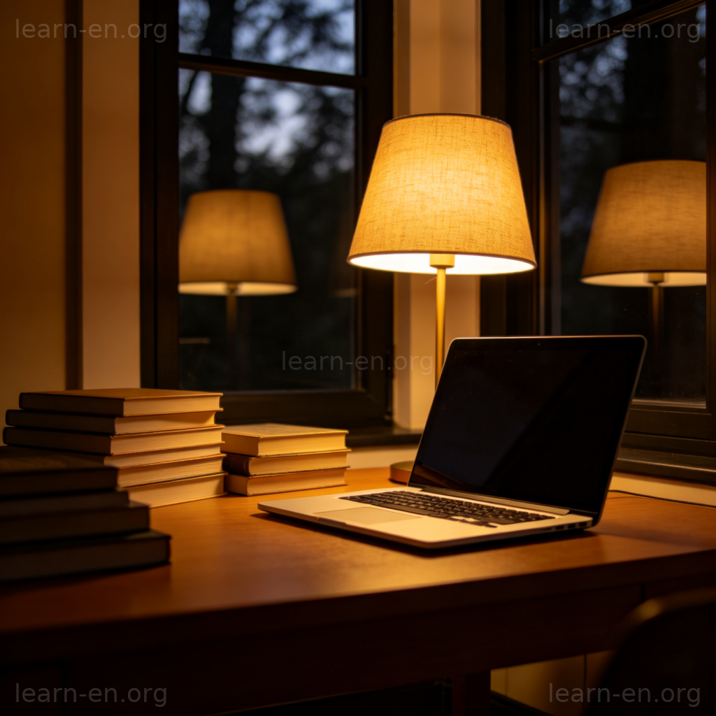 Burn the Midnight Oil 图解：深夜书桌前熬夜学习工作的场景