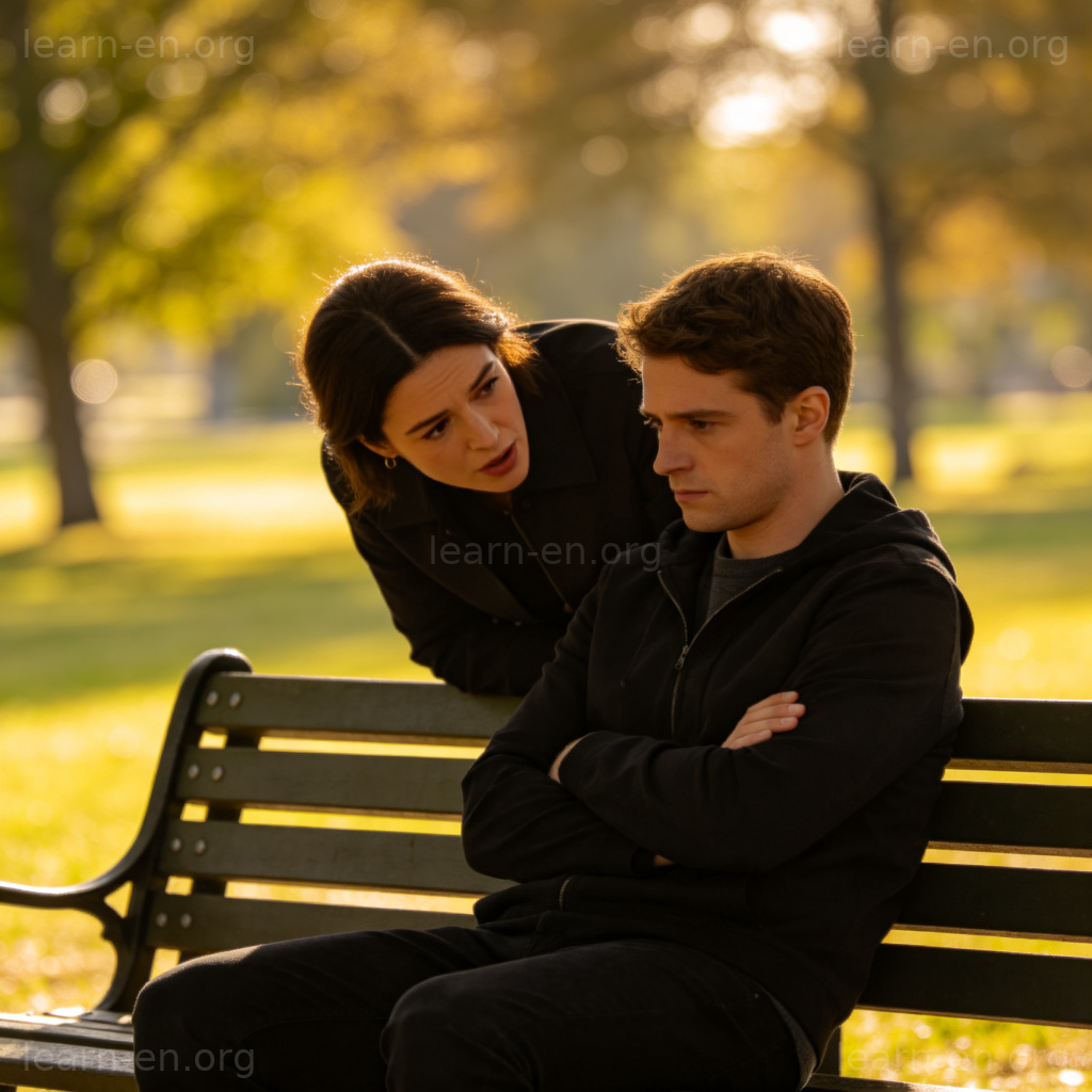 Business as personal matters: two people having a private conversation on a park bench.