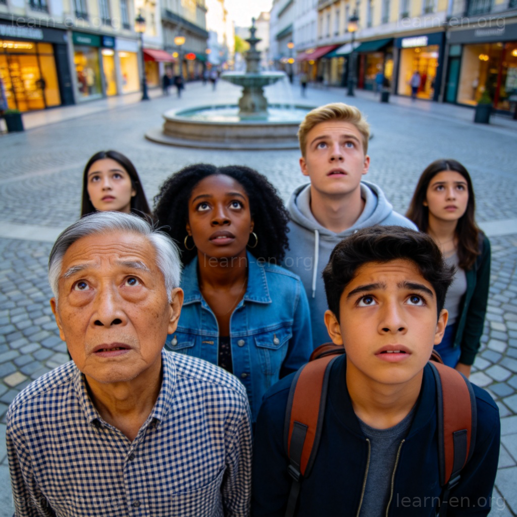 Badauds observant un événement en ville