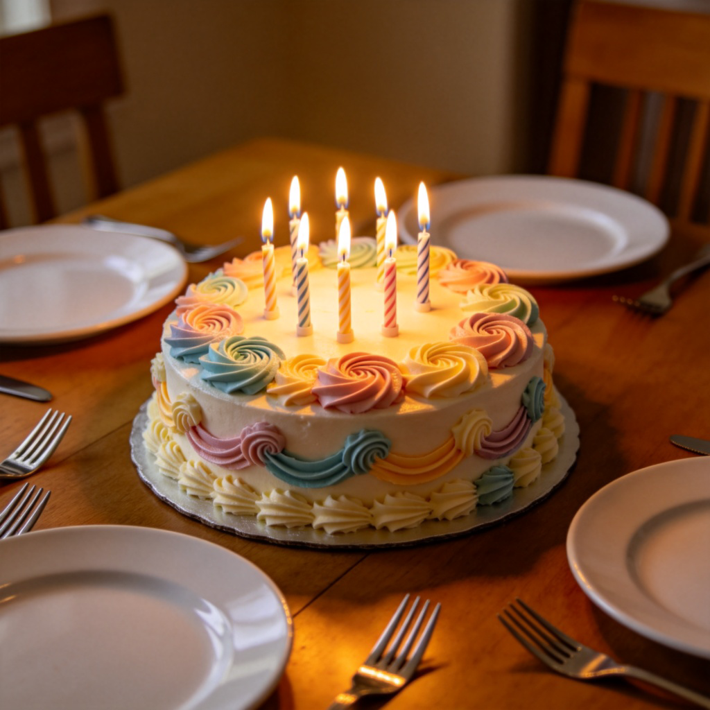 cake 蛋糕含义图解：装饰精美的生日蛋糕与庆祝场景