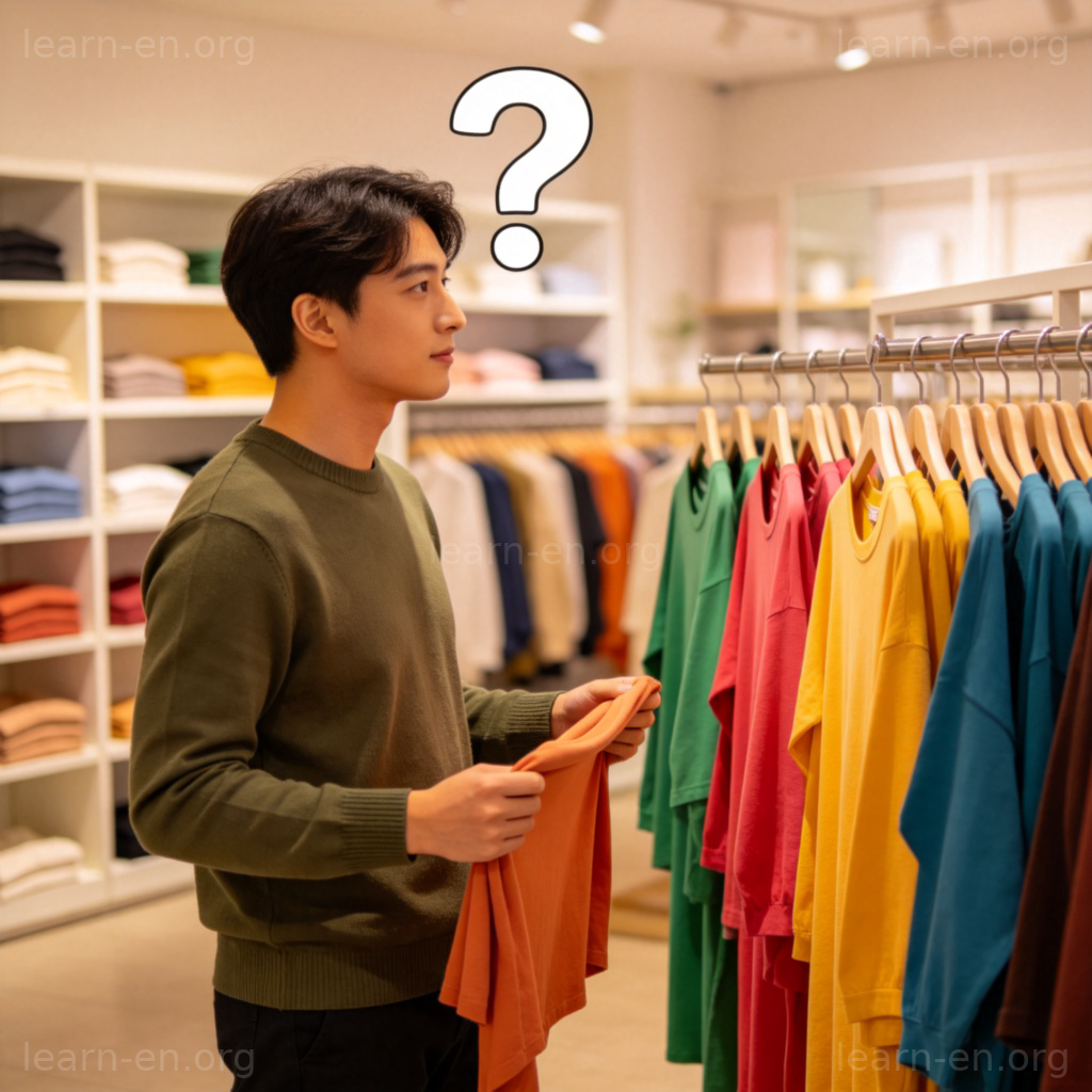 Can I get a different color 购物场景图解：顾客在商店询问更换商品颜色