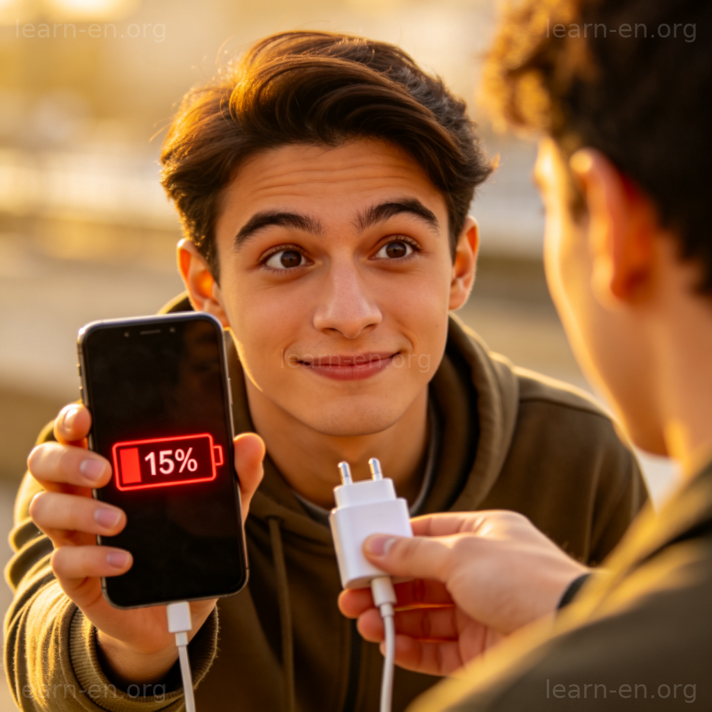 Can you lend me a charger 场景图解：向他人借用手机充电器