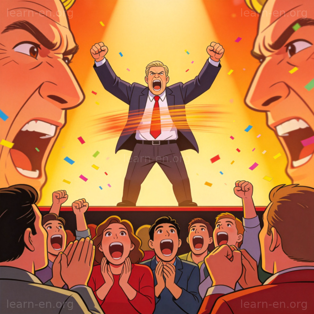 Fiery person giving a speech