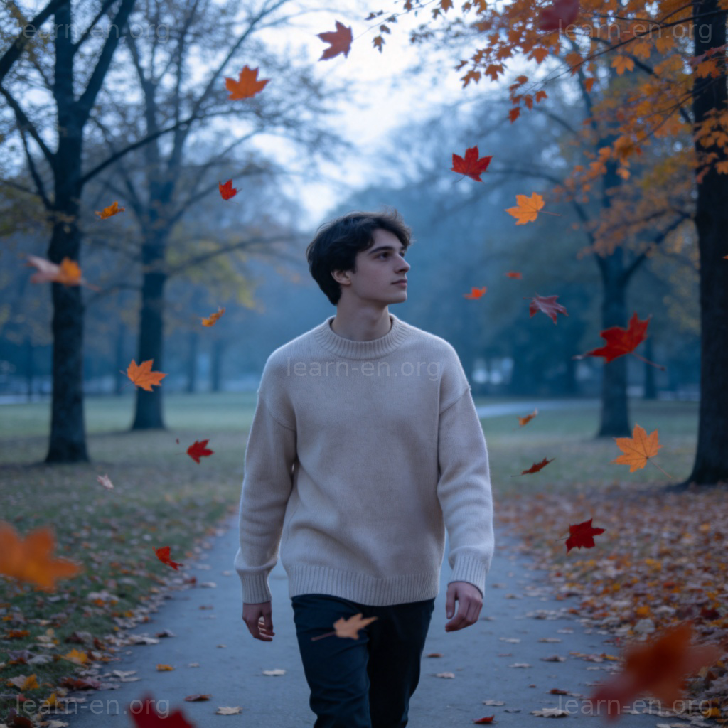 Chilly cool autumn walk