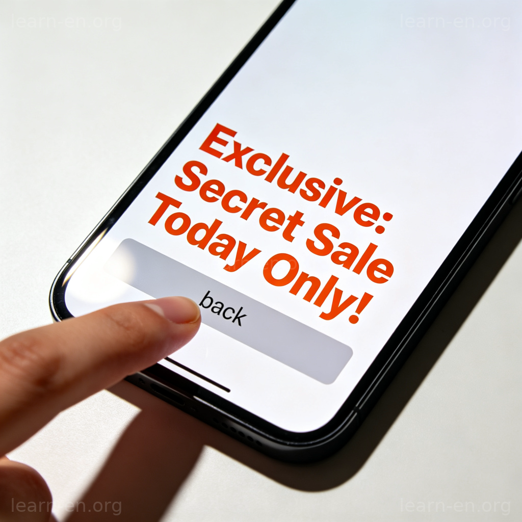 Clickbait example showing misleading headline on smartphone screen