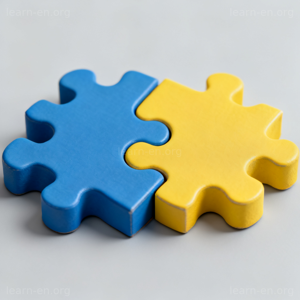 Photorealistic image showing puzzle pieces fitting together to represent 'coincide' meaning match.