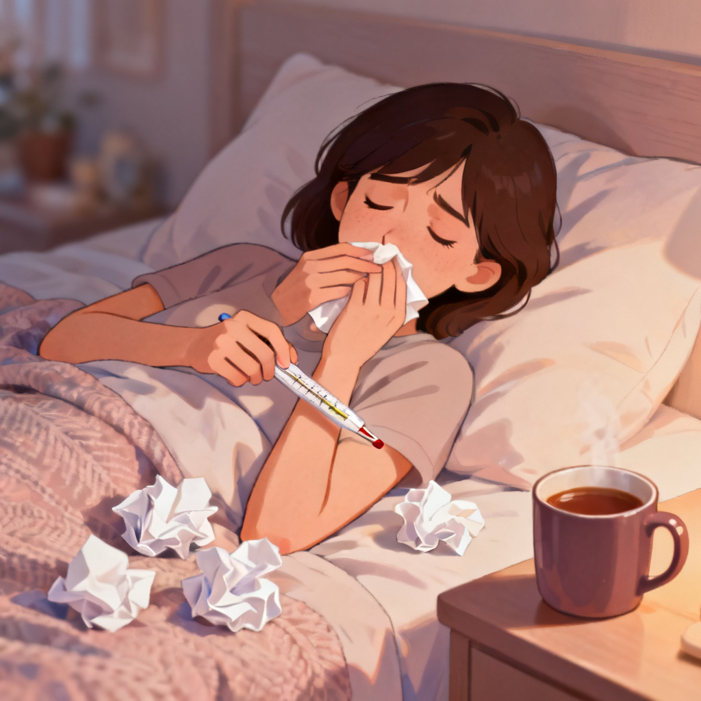 come down with something 图片