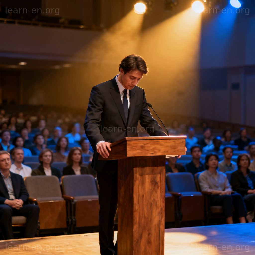 Public speaker concession admission at podium