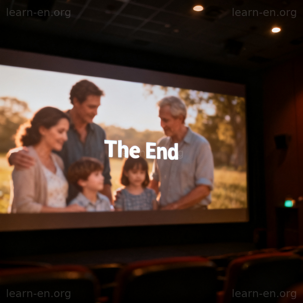 Cinema screen showing The End in final scene