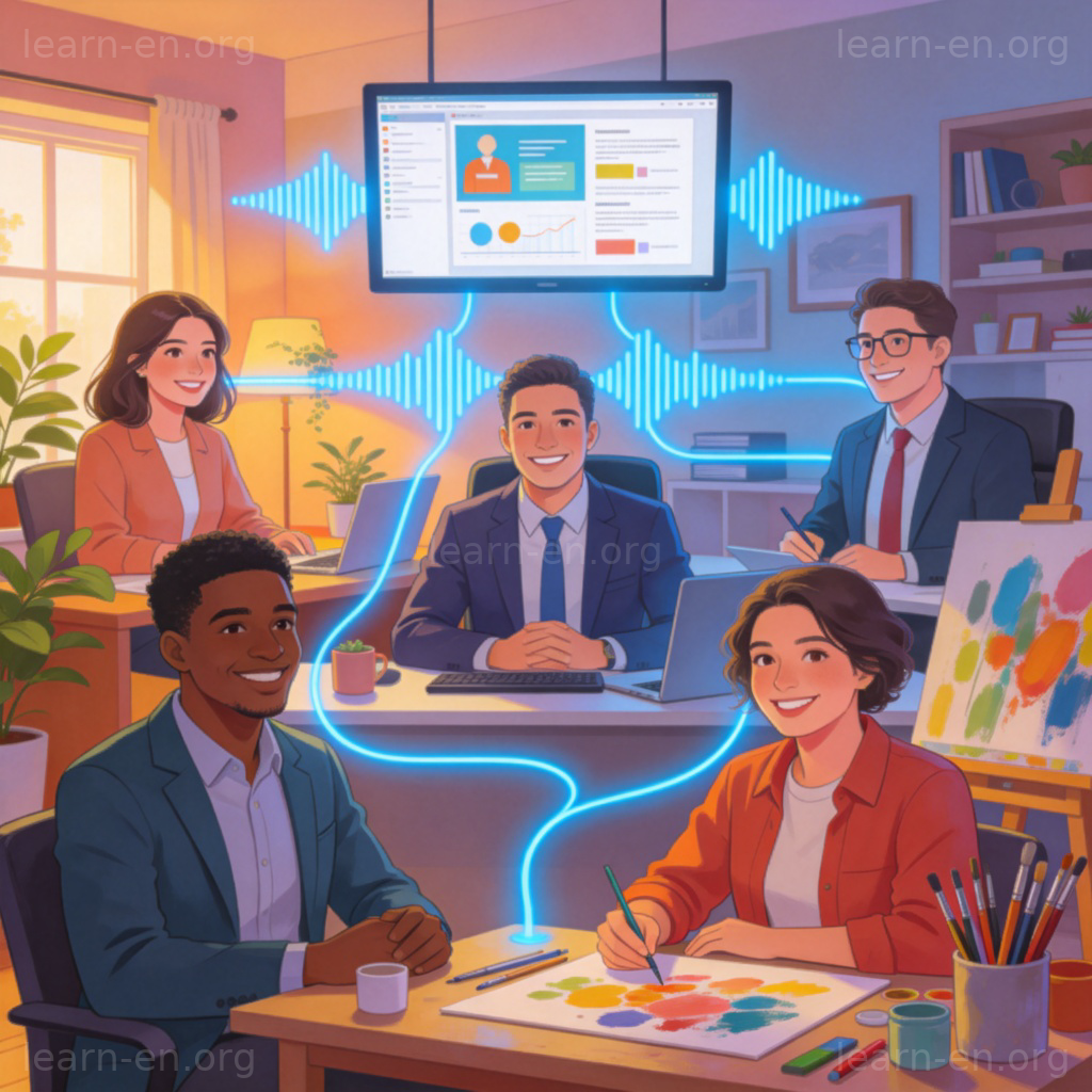 conference call 图解：多地专业人士通过音频连线进行远程会议的场景