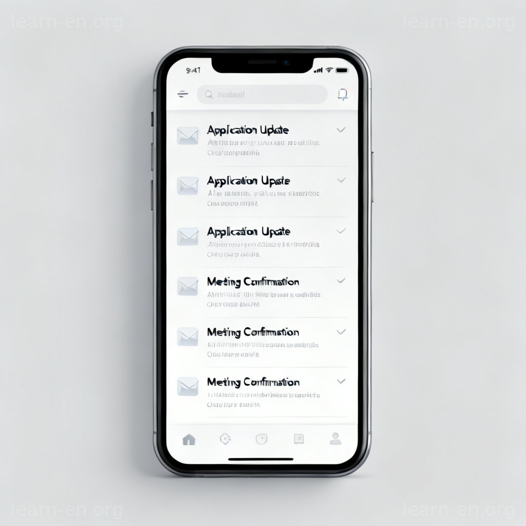 Formal correspondence example on a smartphone email interface