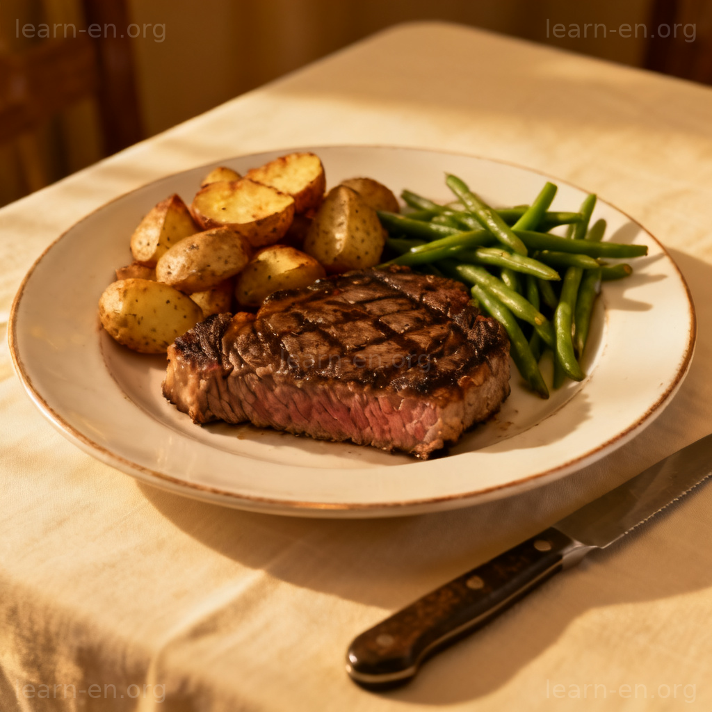 Course as part of a meal featuring a main dish on a dinner plate.