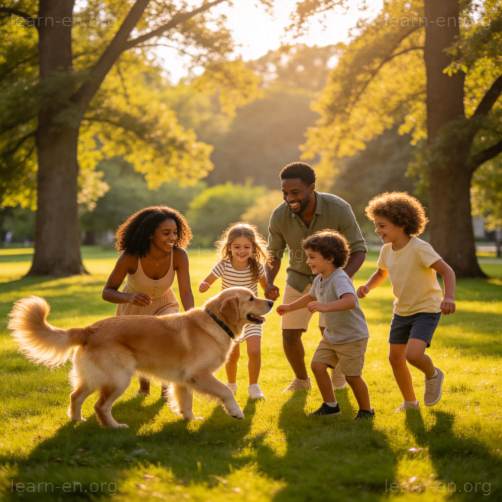 creature 含义图解：公园中人与狗共处，象征所有生物