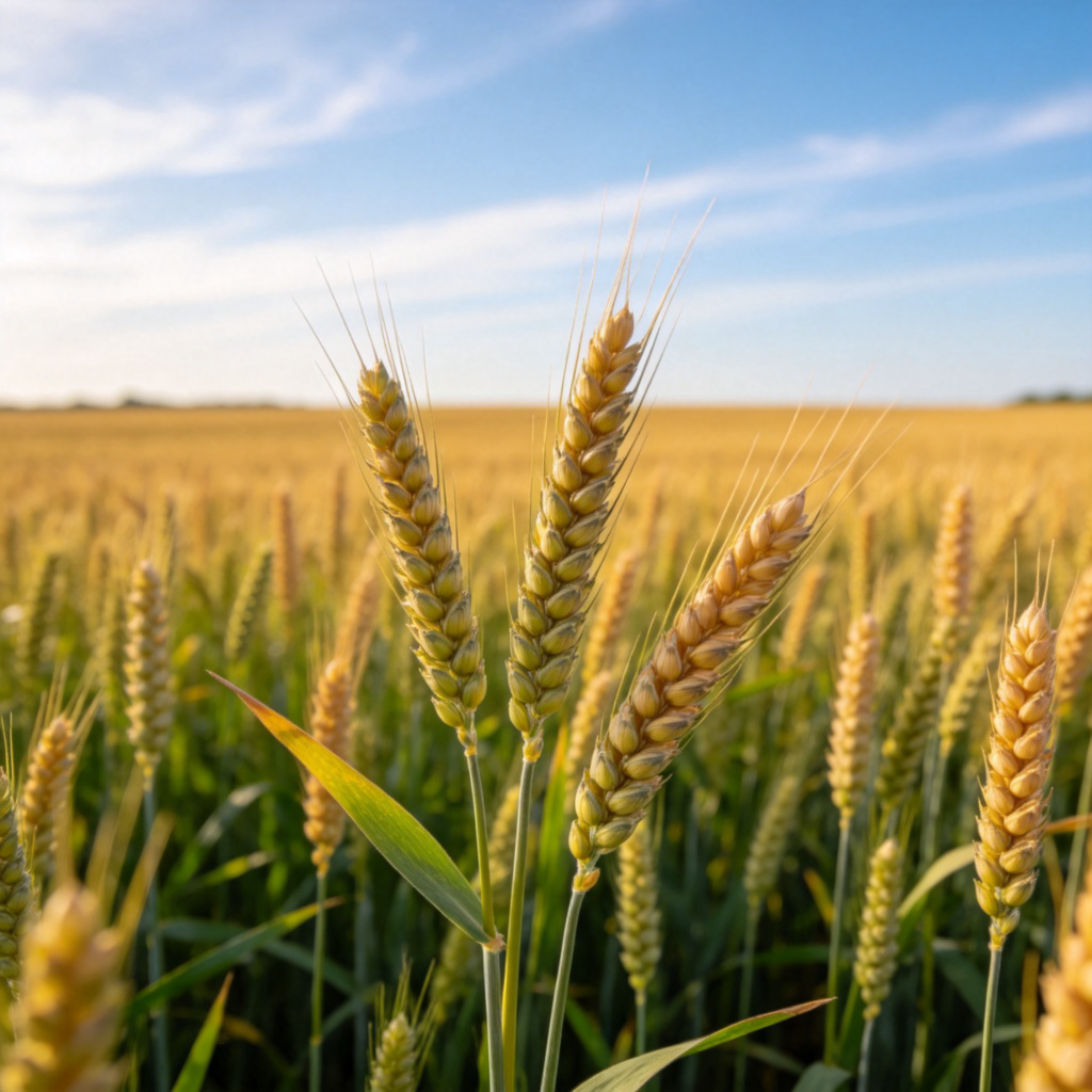 Crop 农作物含义图解：广阔的金色麦田场景
