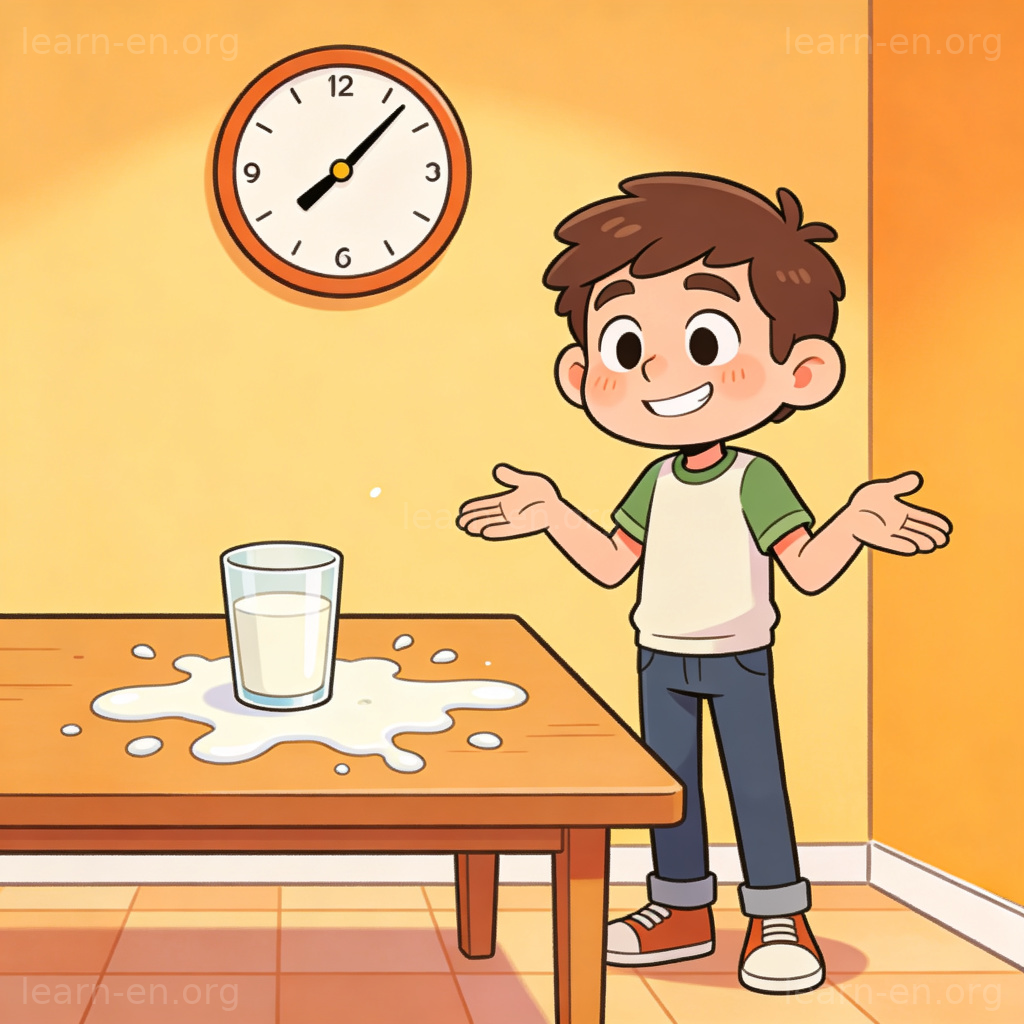 Cry over spilled milk 习语图解：打翻的牛奶与向前看的时钟