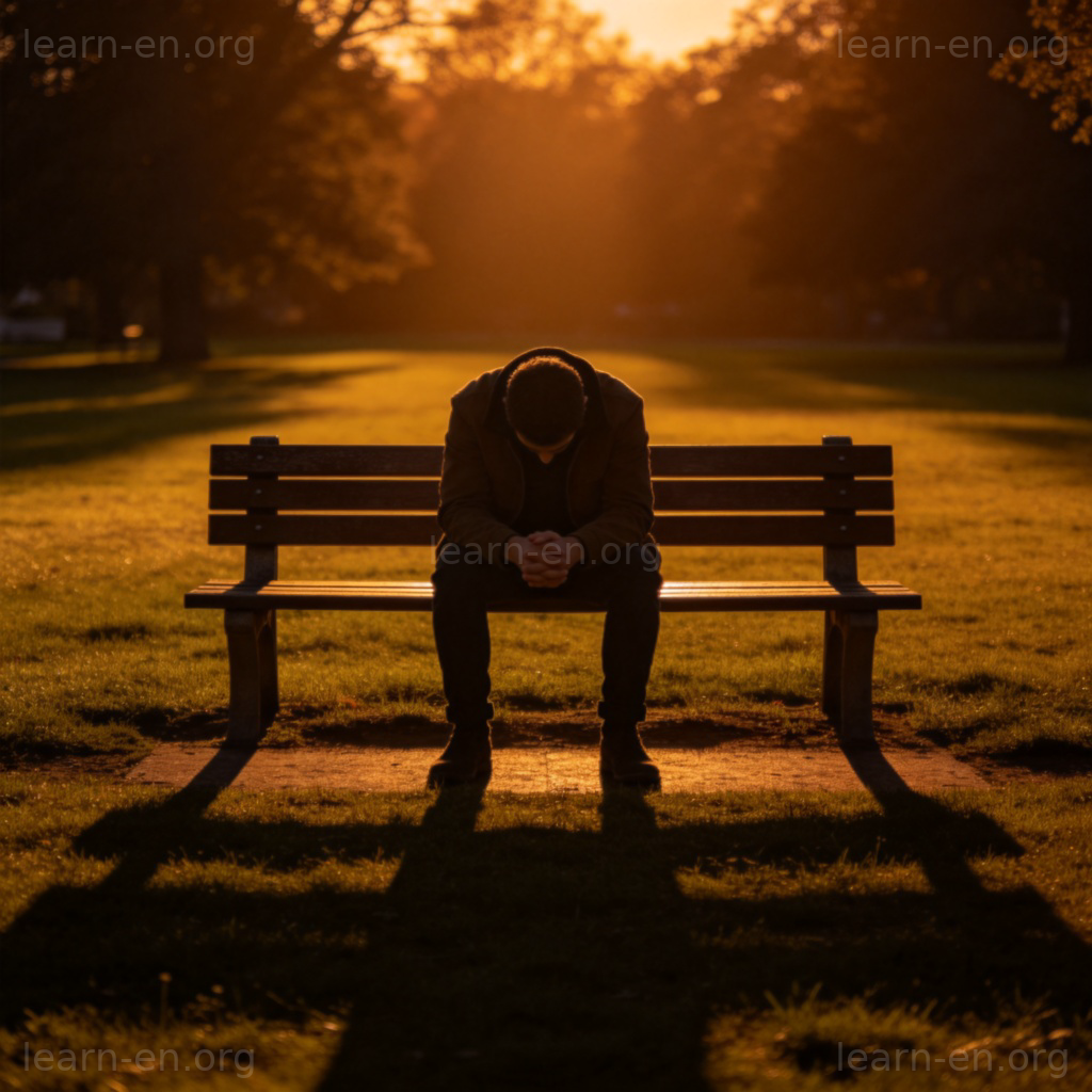 darkness 阴暗含义图解：黄昏中孤独悲伤的人物场景