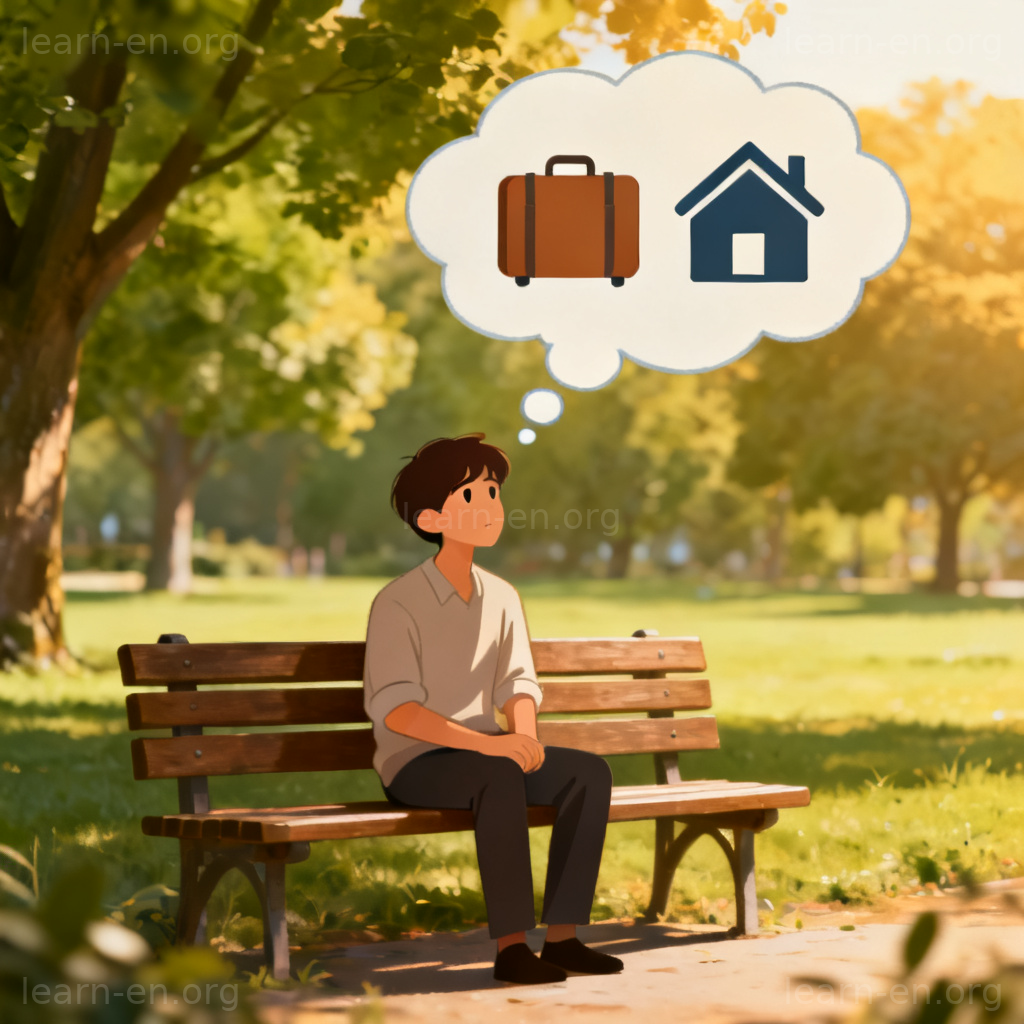 Debate careful consideration with person on bench thinking between two choices