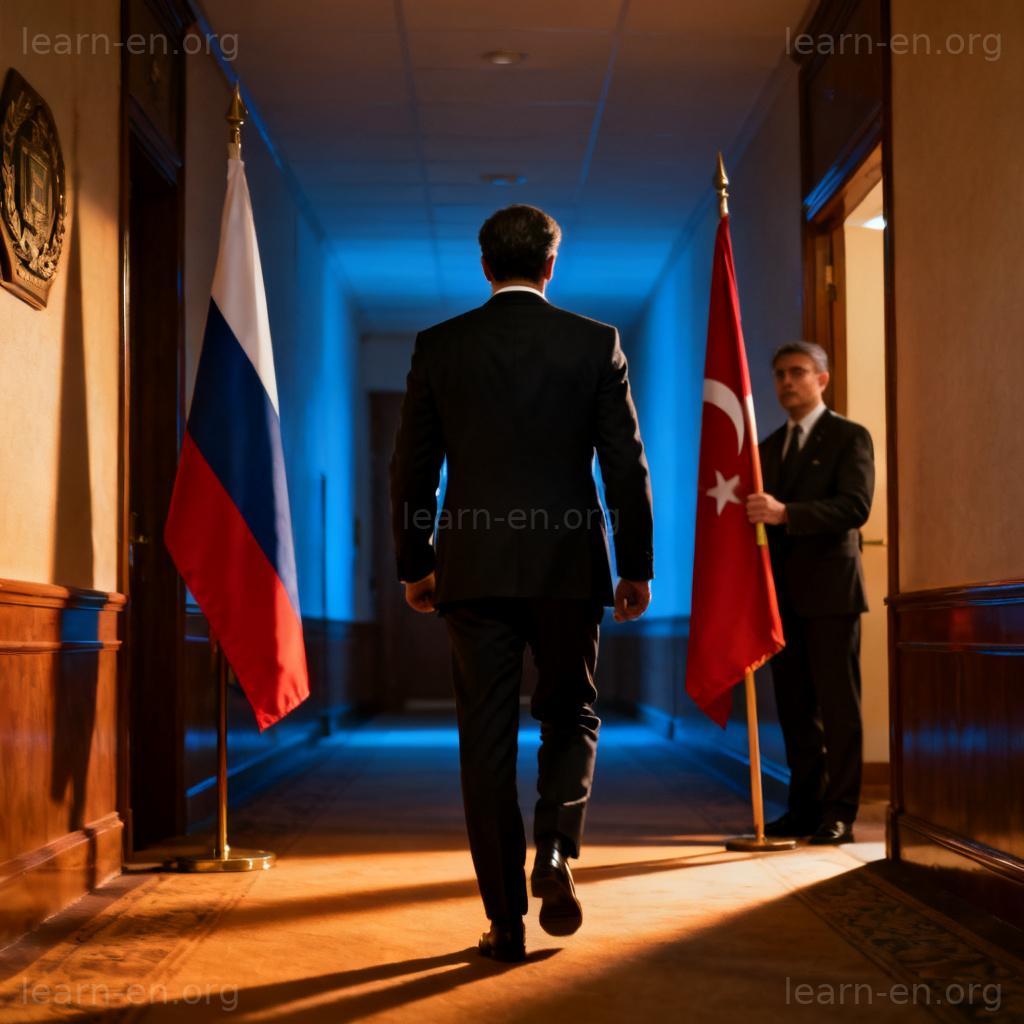 Defection scene showing a diplomat changing allegiance, representing betrayal or desertion.