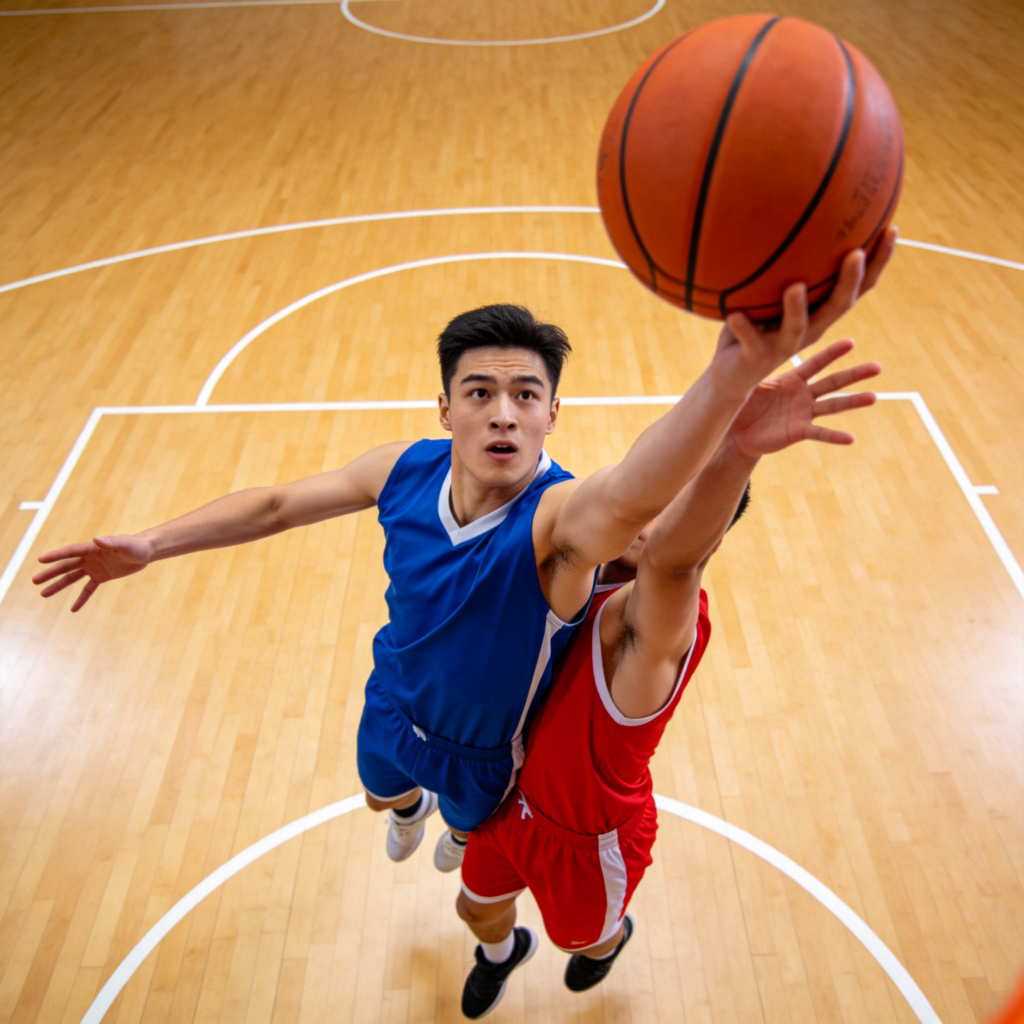 defend 保护含义图解：篮球运动员积极防守对手